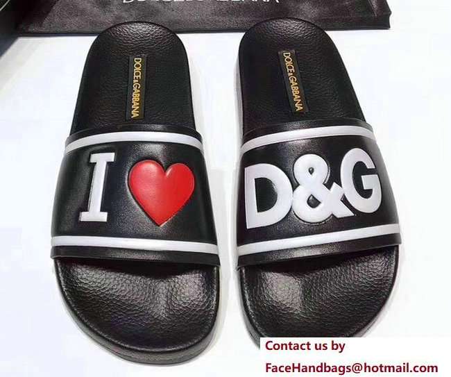 Dolce & Gabbana I Love D & G Slippers Black 2018